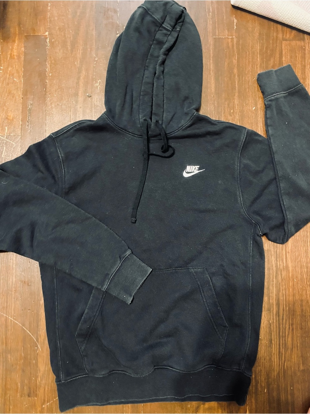 Nike Black Hoodie with White Swoosh Logo